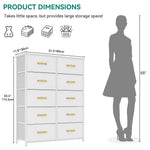 Load image into Gallery viewer, YITAHOME 10 Drawers Dresser, Fabric Dresser, Tall Chest Organizer Unit for Living Room, Hallway, Closets, Sturdy Steel Frame, Wooden Top
