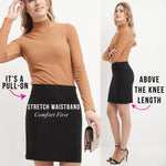 Load image into Gallery viewer, Rekucci Women's Ease Into Comfort Above The Knee Stretch Pencil Skirt (XX-Large, Red)

