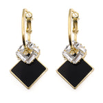 Load image into Gallery viewer, Black Gold Earrings for Women Dangle Drop Fashion Rhinestone Jewelry
