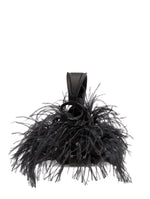 Load image into Gallery viewer, Oscar de la Renta, Nano Ostrich Feather O Handle Bag, Black
