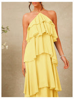 Load image into Gallery viewer, SOLY HUX Women's Sundresses Ruffle Layered Halter Flowy Maxi Dress Elegant Wedding Guest Dresses
