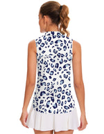 Load image into Gallery viewer, Soneven Women&#39;s Leopard Sleeveless Golf Shirts Tennis Polo Shirt Moisture Wicking Tank Tops Athletic Shirt
