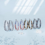 Load image into Gallery viewer, MICANU Silver Plated Oval Inside Out Crystal Hoop Earrings For Women Fashion Jewelry Gift (Brown)
