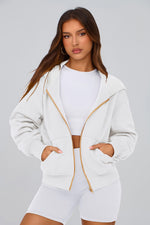 Load image into Gallery viewer, PRETTYGARDEN Hoodies for Women Sweatshirt Zip Up Hoodie Fall Fashion 2025 Trendy Long Sleeve Jackets Winter Clothing Outfits (White,Small)
