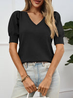 Load image into Gallery viewer, Women&#39;s Puff Short Sleeve Sweater Tops 2025 Spring Summer Trendy Casual T Shirts Blouses
