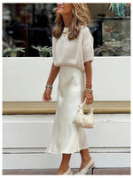 Load image into Gallery viewer, GORGLITTER Women's Puff Short Sleeve Cropped Sweater Tops Cute Chunky Fall Fashion Knit Crop Sweaters 2025 Apricot Large
