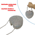 Load image into Gallery viewer, Cute Heart Shape Clutch Purse Mini Love Heart Rhinestone Wedding Handbag Party Women Purse(Silver)

