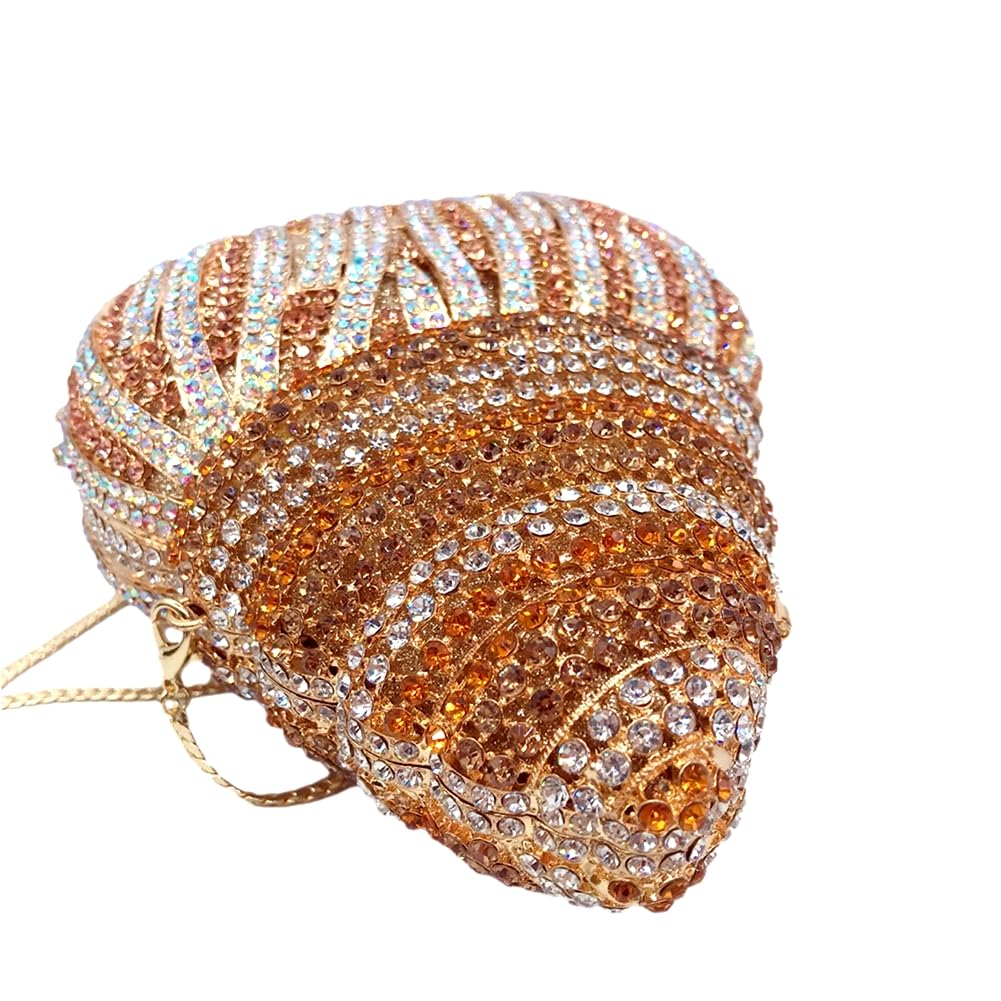 DEBIMY Conch Rhinestone Evening Clutch Bag for Women Novelty Crystal Clutch Purse Wedding Cocktail Party Shiny Handbag Purse Silver
