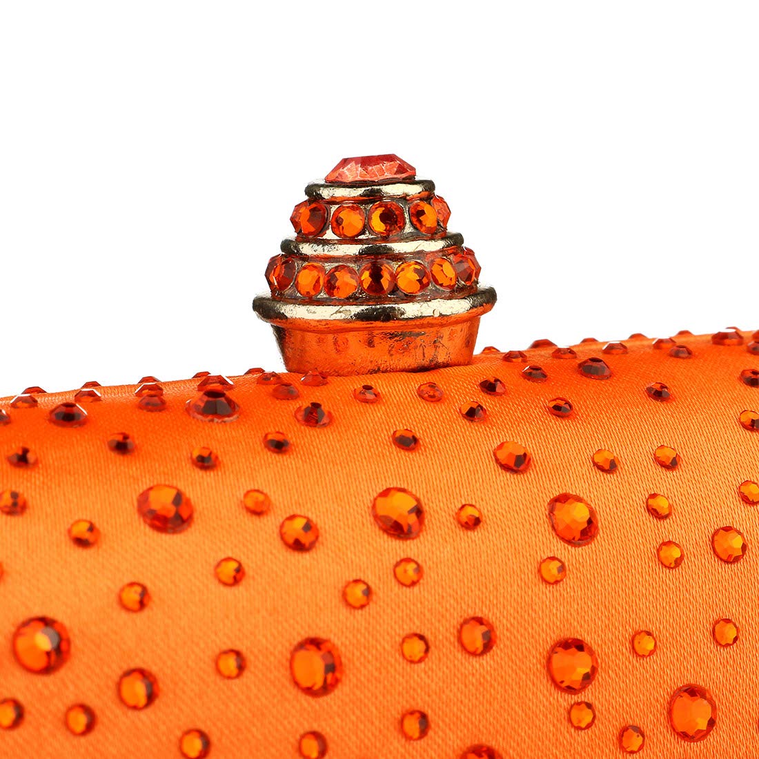 Vistatroy Women's Evening Bag Sparkling Rhinestone Wedding Evening Party Clutch Handbag Purse Chain Shoulder Crossbody Bag (orange)