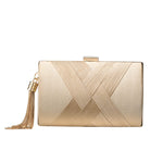 Load image into Gallery viewer, YAPAIOU Clutch Purses For Women Tassel Evening Clutch bag Cross Body &amp; Shoulder Bag For Wedding Night out Party Champagne Gold
