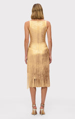 Load image into Gallery viewer, Herve Leger, The Metallic Mischa Dress, XXS, Gold Foil
