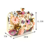 Load image into Gallery viewer, Lanpet Women Clutches Flower Evening Handbag Chain Strap Shoulder Bag Gold
