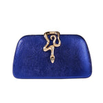 Load image into Gallery viewer, Dreubea Womens Clutch Bag with Elegant Snake Accent - Stylish &amp; Chic Evening Purse Royal Blue
