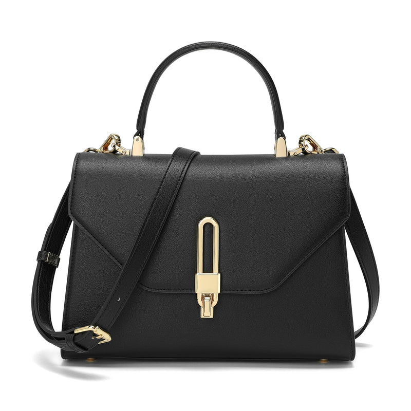 Top Handle Bag Fashion Leather Satchel Bag for Ladies, Zipper Pocket, Metal，Leather tote bag for Women.