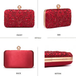 Load image into Gallery viewer, YYW Clutch Purses for Women Embroidery Sequins Beaded Evening Bag Pearl Clutch Handbag Shoulder Bag for Formal Party Wedding (Red)
