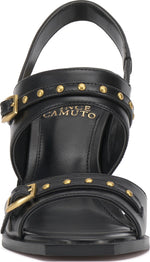Load image into Gallery viewer, Vince Camuto Womens Ridena Studded Buckle High Heel Sandals Black 9.5 Medium
