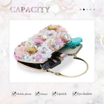 Load image into Gallery viewer, Fecialy Flower Clutch Purse Women 3D Floral Evening Handbags Chain Strap Shoulder Bag for Formal Party Bride Wedding

