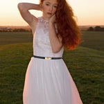 Load image into Gallery viewer, Ovekaut Women Skinny Leather Belt Solid Color Alloy Turn Lock Adjustable Waistband for Dresses Jeans Coats (Red-Gold)
