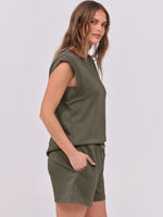 Load image into Gallery viewer, ANRABESS Two Piece Sets for Women 2025 Summer Short Lounge Set Casual Beach Vacation Outfits Spring Sweatsuits Tracksuit Army Green Medium
