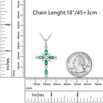 Load image into Gallery viewer, ZDaoBen Sterling Silver Cross Necklace for Women，Birthday Delicate Cross Necklace Jewelry Gifts for Women，Birthstone Religious Jewelry for Mom Cubic Zirconia Silver Crucifix Pendant Green May
