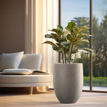 Load image into Gallery viewer, Kante 21.7&quot; H Weathered Concrete Tall Planter, Large Outdoor Indoor Decorative Pot with Drainage Hole and Rubber Plug, Modern Round Style for Home and Garden
