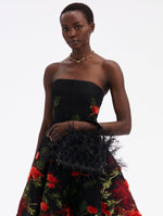 Load image into Gallery viewer, Oscar de la Renta, Nano Ostrich Feather O Handle Bag, Black
