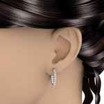 Load image into Gallery viewer, 3 Carat (ctw) Inside Out Diamond Hoop Earrings in 14K White Gold - IGI Certified (SI1-SI2 Clarity)
