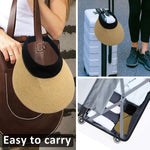 Load image into Gallery viewer, Women Straw Sun Visor Hat Wide Brim Summer UV Protection Beach Cap Foldable Packale Korean Style Khaki

