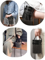 Load image into Gallery viewer, FONETTOS Y2K Punk Bag Tassel Totes Gothic Fringe Bag Women Shoulder Funky Bags Sourpuss Rock Fashion Crossbody Handbag
