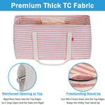 Load image into Gallery viewer, LHZK Standing Extra Large Utility Tote Bag with Metal Wire Frame and the Sides Rinforced, Extra Large Tote Bag with Handle, Reusable Grocery Bags Foldable, Beach Bag, Car Tote (Pink)
