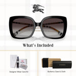 Load image into Gallery viewer, BURBERRY BE4323 38538g 54MM Black/Grey Gradient Square Sunglasses for Women+Bundle with Accessory Eyewear Kit
