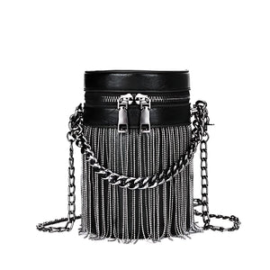 FONETTOS Y2K Punk Bag Tassel Totes Gothic Fringe Bag Women Shoulder Funky Bags Sourpuss Rock Fashion Crossbody Handbag