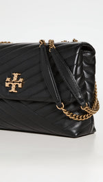 Load image into Gallery viewer, Tory Burch Women's Kira Chevron Convertible Shoulder Bag, Black, One Size
