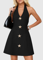 Load image into Gallery viewer, PRETTYGARDEN Summer Cocktail Dresses for Women Short 2026 Spring Halter V Neck Beach Party Backless A Line Mini Dress (Black,Medium)
