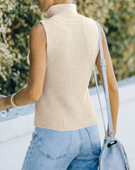 Load image into Gallery viewer, MACNOORA Womens Sleeveless Sweater Vest Turtleneck Ribbed Knit Tank Tops Basic Slim Fit Top Apricot
