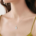 Load image into Gallery viewer, PurpleMoon Silver Necklace for Women, 18k White Gold Plated April Birthstone Diamond Crystal Pendant, Elegant Jewelry Gift for Birthday, Valentine’s Day, Christmas
