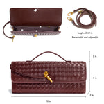 Load image into Gallery viewer, NEWROGENG Woven Clutch Purses for Women, Leather Evening Bag Shoulder Handbag Formal Satchel Crossbody Purse Party Bag, Burgundy Red
