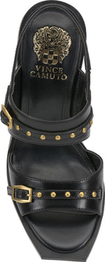 Load image into Gallery viewer, Vince Camuto Womens Ridena Studded Buckle High Heel Sandals Black 9.5 Medium
