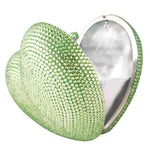 Load image into Gallery viewer, Boutique De FGG Heart Clutch Purses for Women Formal Crystal Evening Bags Rhinestone Clutch Party Minaudiere Handbag,Mini,Mint Green
