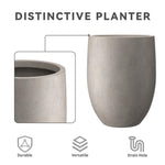 Load image into Gallery viewer, Kante 21.7&quot; H Weathered Concrete Tall Planter, Large Outdoor Indoor Decorative Pot with Drainage Hole and Rubber Plug, Modern Round Style for Home and Garden
