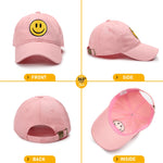 Load image into Gallery viewer, SONMONY Smile Face Baseball Cap for Women Men Cute Baseball Caps Unstructured Cotton Dad Hat Pink
