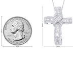 Load image into Gallery viewer, AFFY Infinity Cross Pendant Necklace, 1.00 Carat White Natural Diamond Religious Jewelry Gift For Women &amp; Men in 14k White Gold Over Sterling Silver (1 Ctw)
