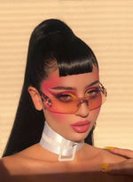 Load image into Gallery viewer, Rimless Y2k Sunglasses For Women Men Rectangle Vintage glasses Fashion Flame Metal Sunglass Frameless Retro Eyewear
