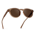 Load image into Gallery viewer, WearMe Pro Polarized Classic Round Retro Women&#39;s Sunglasses (Light Crystal Brown/Brown Lens)
