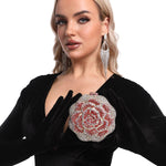 Load image into Gallery viewer, Boutique De FGG Rose Crystal Clutch Purse Women Flower Evening Bag Wedding Party Prom Bridal Rhinestone Floral Handbag,Mini,Red
