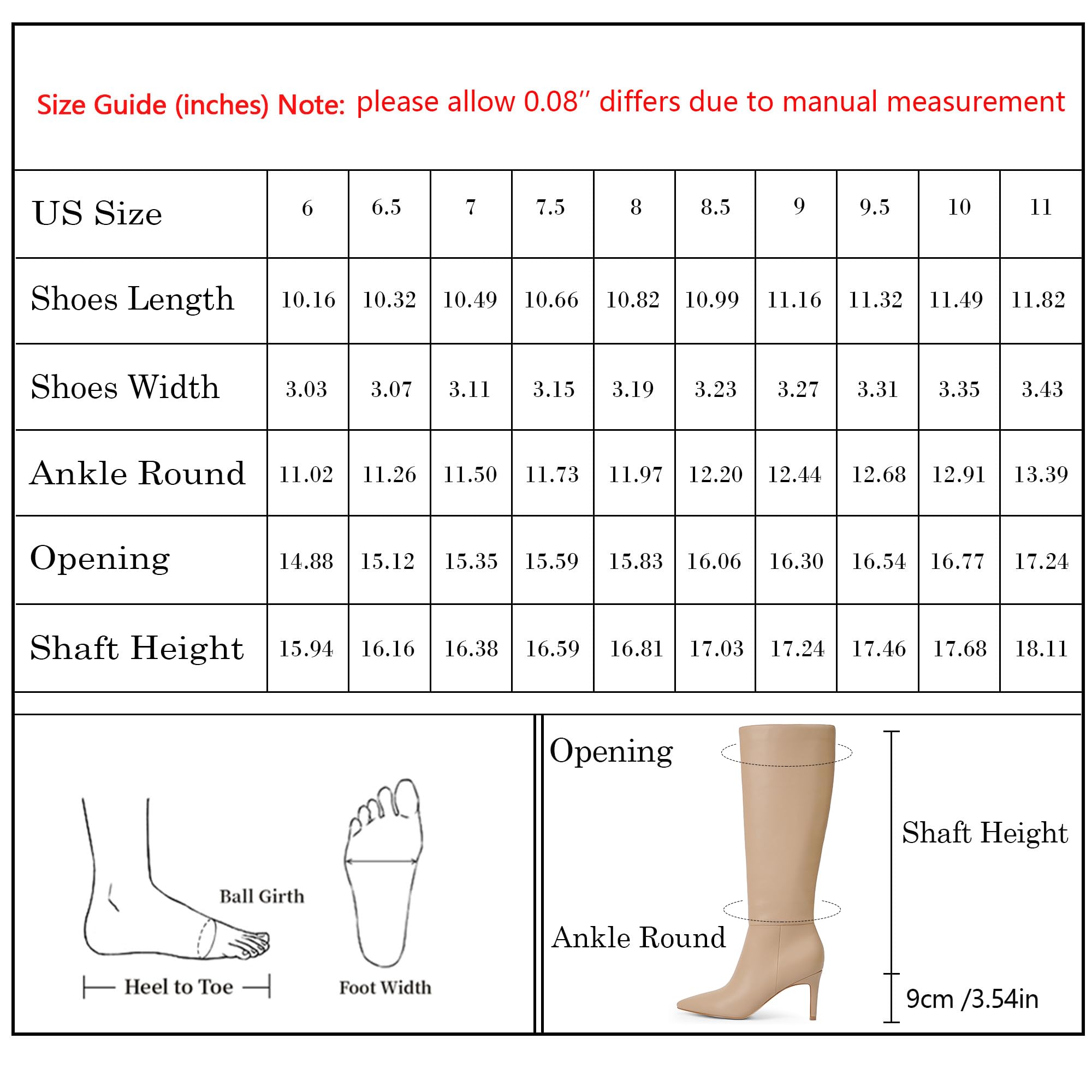 Easyfox Nude Knee High Boots for Women Pointed Toe Tall Boots Stiletto High Heel Long Fall Boots Size 8.5