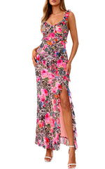 Load image into Gallery viewer, PRETTYGARDEN Womens Dresses 2026 Casual V Neck Sleeveless Adjustable Strap Long Bodycon Dress Boho Summer Fashion Outfits (Pink Leopard, Medium)
