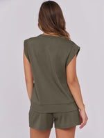 Load image into Gallery viewer, ANRABESS Two Piece Sets for Women 2025 Summer Short Lounge Set Casual Beach Vacation Outfits Spring Sweatsuits Tracksuit Army Green Medium
