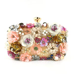 Load image into Gallery viewer, Lanpet Women Clutches Flower Evening Handbag Chain Strap Shoulder Bag Gold
