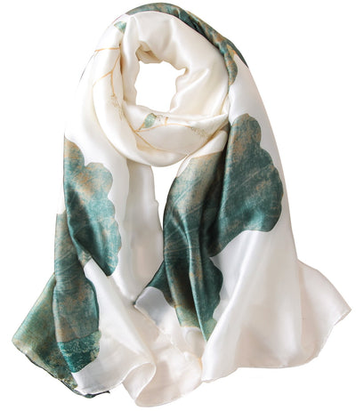 NUWEERIR Womens 100% Large Mulberry Silk Scarf Long Satin Scarf Fashion Lightweight Wraps